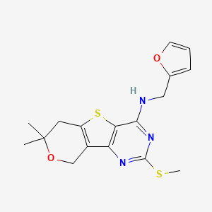 molecular formula C17H19N3O2S2 B5855394 N-(furan-2-ylmethyl)-11,11-dimethyl-4-methylsulfanyl-12-oxa-8-thia-3,5-diazatricyclo[7.4.0.02,7]trideca-1(9),2(7),3,5-tetraen-6-amine 