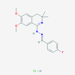 molecular formula C20H23ClFN3O2 B5855494 N-[(E)-(4-fluorophenyl)methylideneamino]-6,7-dimethoxy-3,3-dimethyl-4H-isoquinolin-1-amine;hydrochloride 