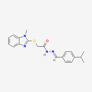 molecular formula C20H22N4OS B5855590 N'-[(E)-(4-isopropylphenyl)methylidene]-2-[(1-methyl-1H-benzimidazol-2-yl)thio]acetohydrazide 