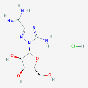 molecular formula C8H15ClN6O4 B058556 5-Amino-1-ribofuranosyl-1,2,4-triazole-3-carboxamidine CAS No. 111379-66-9
