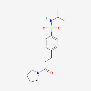 molecular formula C16H24N2O3S B5855650 4-(3-oxo-3-pyrrolidin-1-ylpropyl)-N-propan-2-ylbenzenesulfonamide 