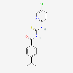 molecular formula C16H16ClN3OS B5855664 N-[(5-chloropyridin-2-yl)carbamothioyl]-4-propan-2-ylbenzamide 