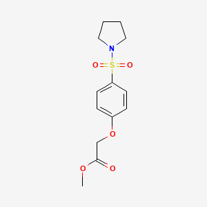 molecular formula C13H17NO5S B5855701 Methyl 2-(4-pyrrolidin-1-ylsulfonylphenoxy)acetate 