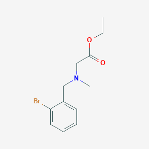 molecular formula C12H16BrNO2 B5855704 Ethyl 2-[(2-bromophenyl)methyl-methylamino]acetate 