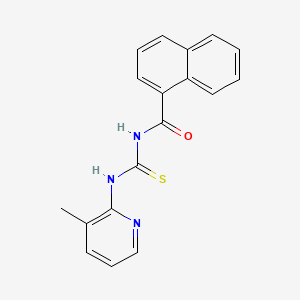 molecular formula C18H15N3OS B5855793 N-[(3-methylpyridin-2-yl)carbamothioyl]naphthalene-1-carboxamide 