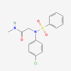 molecular formula C15H15ClN2O3S B5855872 N~2~-(4-chlorophenyl)-N~1~-methyl-N~2~-(phenylsulfonyl)glycinamide 