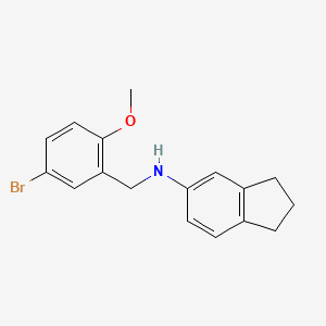 molecular formula C17H18BrNO B5855918 N-[(5-bromo-2-methoxyphenyl)methyl]-2,3-dihydro-1H-inden-5-amine 