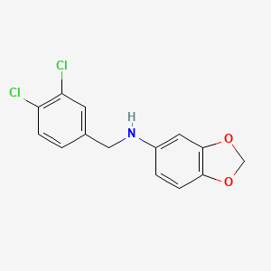 molecular formula C14H11Cl2NO2 B5856323 N-[(3,4-dichlorophenyl)methyl]-1,3-benzodioxol-5-amine 