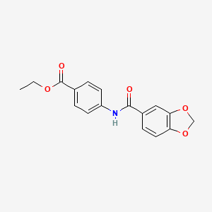 molecular formula C17H15NO5 B5856334 Methylenedioxybenzoyl ethyl PABA CAS No. 333432-71-6