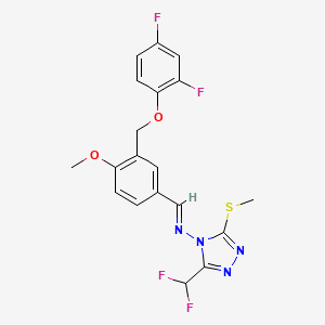 molecular formula C19H16F4N4O2S B5856410 N-[3-(DIFLUOROMETHYL)-5-(METHYLSULFANYL)-4H-1,2,4-TRIAZOL-4-YL]-N-((E)-1-{3-[(2,4-DIFLUOROPHENOXY)METHYL]-4-METHOXYPHENYL}METHYLIDENE)AMINE 