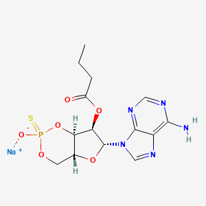 sodium;[(4aR,6R,7R,7aR)-6-(6-aminopurin-9-yl)-2-oxido-2-sulfanylidene-4a,6,7,7a-tetrahydro-4H-furo[3,2-d][1,3,2]dioxaphosphinin-7-yl] butanoate