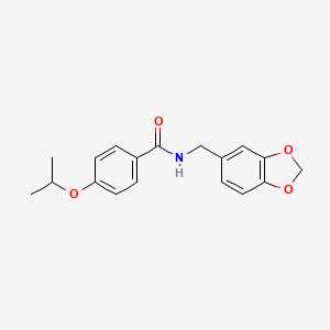 molecular formula C18H19NO4 B5856595 N-(1,3-benzodioxol-5-ylmethyl)-4-(propan-2-yloxy)benzamide 