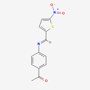 molecular formula C13H10N2O3S B5856647 Ethanone, 1-[4-[[(5-nitro-2-thienyl)methylene]amino]phenyl]- CAS No. 62127-98-4