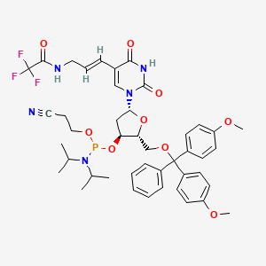 molecular formula C44H51F3N5O9P B585673 N-[(E)-3-[1-[(2R,4S,5R)-5-[[bis(4-methoxyphenyl)-phenylmethoxy]methyl]-4-[2-cyanoethoxy-[di(propan-2-yl)amino]phosphanyl]oxyoxolan-2-yl]-2,4-dioxopyrimidin-5-yl]prop-2-enyl]-2,2,2-trifluoroacetamide CAS No. 144253-90-7
