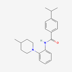 molecular formula C22H28N2O B5856949 N-[2-(4-methylpiperidin-1-yl)phenyl]-4-(propan-2-yl)benzamide 