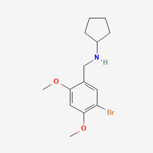 molecular formula C14H20BrNO2 B5856957 N-[(5-bromo-2,4-dimethoxyphenyl)methyl]cyclopentanamine 