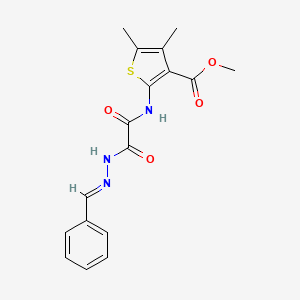 molecular formula C17H17N3O4S B5856963 METHYL 4,5-DIMETHYL-2-[(2-OXO-2-{2-[(E)-1-PHENYLMETHYLIDENE]HYDRAZINO}ACETYL)AMINO]-3-THIOPHENECARBOXYLATE 