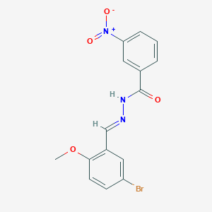 molecular formula C15H12BrN3O4 B5856975 N'-[(E)-(5-Bromo-2-methoxyphenyl)methylidene]-3-nitrobenzohydrazide 