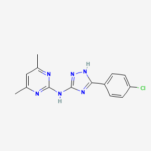 molecular formula C14H13ClN6 B5857023 N-[5-(4-chlorophenyl)-1H-1,2,4-triazol-3-yl]-4,6-dimethylpyrimidin-2-amine 