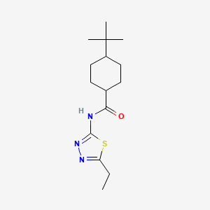 molecular formula C15H25N3OS B5857116 N-(5-ETHYL-1,3,4-THIADIAZOL-2-YL)-4-(2-METHYL-2-PROPANYL)CYCLOHEXANECARBOXAMIDE 