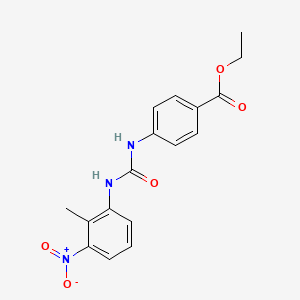 molecular formula C17H17N3O5 B5857327 ETHYL 4-{[(2-METHYL-3-NITROANILINO)CARBONYL]AMINO}BENZOATE 