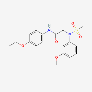 molecular formula C18H22N2O5S B5857385 N-(4-ethoxyphenyl)-2-(3-methoxy-N-methylsulfonylanilino)acetamide 