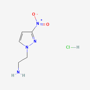 molecular formula C5H9ClN4O2 B585746 1-(2-Aminoethyl)-3-nitro-1H-pyrazole Hydrochloride CAS No. 1197235-00-9