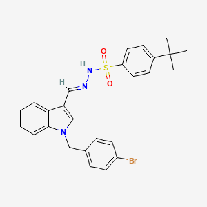 molecular formula C26H26BrN3O2S B5857487 N'-{[1-(4-bromobenzyl)-1H-indol-3-yl]methylene}-4-tert-butylbenzenesulfonohydrazide 