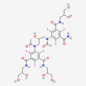 molecular formula C32H38I6N6O13 B585751 5-(Acetyl(3-(acetyl(3-carbamoyl-5-((2,3-dihydroxypropyl)carbamoyl)-2,4,6-triiodophenyl)amino)-2-hydroxypropyl)amino)-N,N'-bis(2,3-dihydroxypropyl)-2,4,6-triiodobenzene-1,3-dicarboxamide CAS No. 255376-57-9