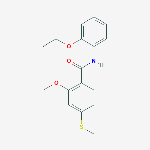 molecular formula C17H19NO3S B5857511 N-(2-ethoxyphenyl)-2-methoxy-4-(methylsulfanyl)benzamide 