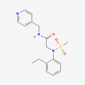 molecular formula C17H21N3O3S B5857527 N~2~-(2-ethylphenyl)-N~2~-(methylsulfonyl)-N-(pyridin-4-ylmethyl)glycinamide 