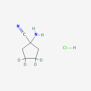 molecular formula C6H11ClN2 B585764 1-Amino-1-cyanocyclopentane-d4 Hydrochloride CAS No. 1346603-70-0