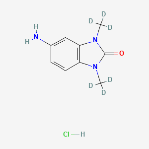 molecular formula C9H12ClN3O B585765 5-Amino-1,3-dimethyl-2-benzimidazolinone-d6 Hydrochloride CAS No. 1346598-18-2