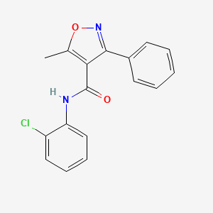 molecular formula C17H13ClN2O2 B5857672 N-(2-chlorophenyl)-5-methyl-3-phenyl-1,2-oxazole-4-carboxamide 