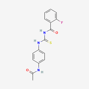 molecular formula C16H14FN3O2S B5857923 N-{[4-(acetylamino)phenyl]carbamothioyl}-2-fluorobenzamide 