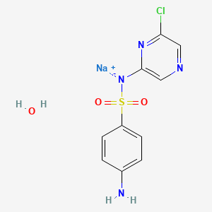 molecular formula C10H10ClN4NaO3S B585797 Sodium ((4-aminophenyl)sulfonyl)(6-chloropyrazin-2-yl)amide hydrate CAS No. 1392129-96-2