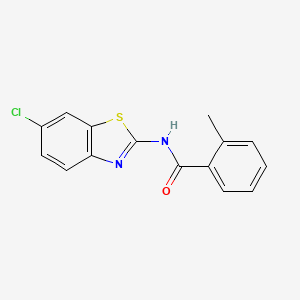molecular formula C15H11ClN2OS B5858036 N-(6-CHLORO-13-BENZOTHIAZOL-2-YL)-2-METHYLBENZAMIDE 