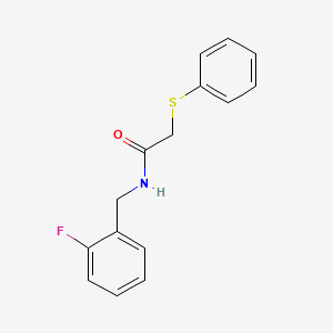 molecular formula C15H14FNOS B5858296 N-[(2-FLUOROPHENYL)METHYL]-2-(PHENYLSULFANYL)ACETAMIDE 