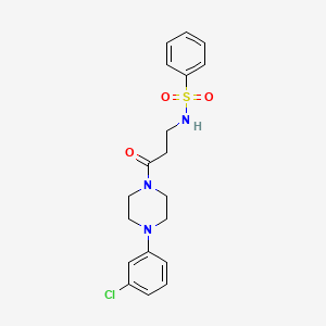 molecular formula C19H22ClN3O3S B5858335 N-{3-[4-(3-chlorophenyl)piperazin-1-yl]-3-oxopropyl}benzenesulfonamide 