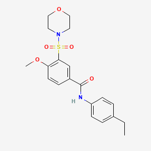 molecular formula C20H24N2O5S B5858340 N-(4-ethylphenyl)-4-methoxy-3-(morpholin-4-ylsulfonyl)benzamide 
