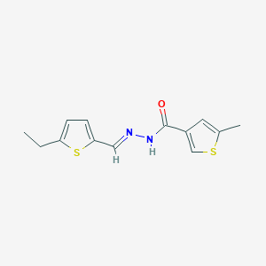 molecular formula C13H14N2OS2 B5858351 N'-[(5-ethyl-2-thienyl)methylene]-5-methyl-3-thiophenecarbohydrazide 