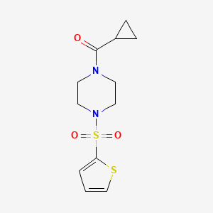 molecular formula C12H16N2O3S2 B5858553 CYCLOPROPYL[4-(2-THIENYLSULFONYL)PIPERAZINO]METHANONE 