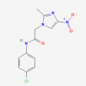 molecular formula C12H11ClN4O3 B5858568 N-(4-chlorophenyl)-2-(2-methyl-4-nitro-1H-imidazol-1-yl)acetamide 