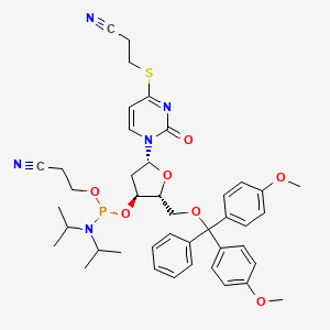 molecular formula C42H50N5O7PS B585879 3-[[(2R,3S,5R)-2-[[bis(4-methoxyphenyl)-phenylmethoxy]methyl]-5-[4-(2-cyanoethylsulfanyl)-2-oxopyrimidin-1-yl]oxolan-3-yl]oxy-[di(propan-2-yl)amino]phosphanyl]oxypropanenitrile CAS No. 144303-74-2