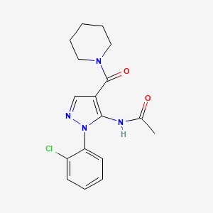 molecular formula C17H19ClN4O2 B5858952 N-[2-(2-chlorophenyl)-4-(piperidine-1-carbonyl)pyrazol-3-yl]acetamide 