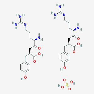 B585916 (2R,5S)-5-Amino-8-guanidino-4-oxo-2-P-hydroxyphenylmethyloctanoic acid hemisulfate monohydrate CAS No. 144110-38-3
