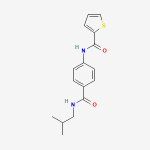 molecular formula C16H18N2O2S B5859297 N-{4-[(2-methylpropyl)carbamoyl]phenyl}thiophene-2-carboxamide 