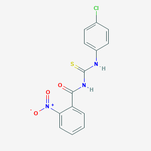 molecular formula C14H10ClN3O3S B5859336 N-[(4-chlorophenyl)carbamothioyl]-2-nitrobenzamide 