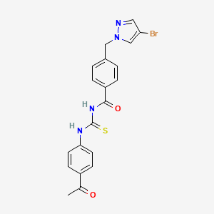 molecular formula C20H17BrN4O2S B5859361 N-(4-ACETYLPHENYL)-N'-{4-[(4-BROMO-1H-PYRAZOL-1-YL)METHYL]BENZOYL}THIOUREA 
