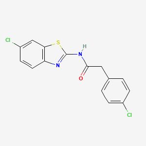 molecular formula C15H10Cl2N2OS B5859436 N-(6-CHLORO-13-BENZOTHIAZOL-2-YL)-2-(4-CHLOROPHENYL)ACETAMIDE 